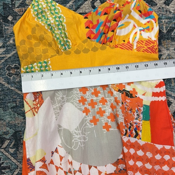 NEW Anthropologie size XS Geisha Designs Margarella Maxi Orange Yellow White - Picture 11 of 11